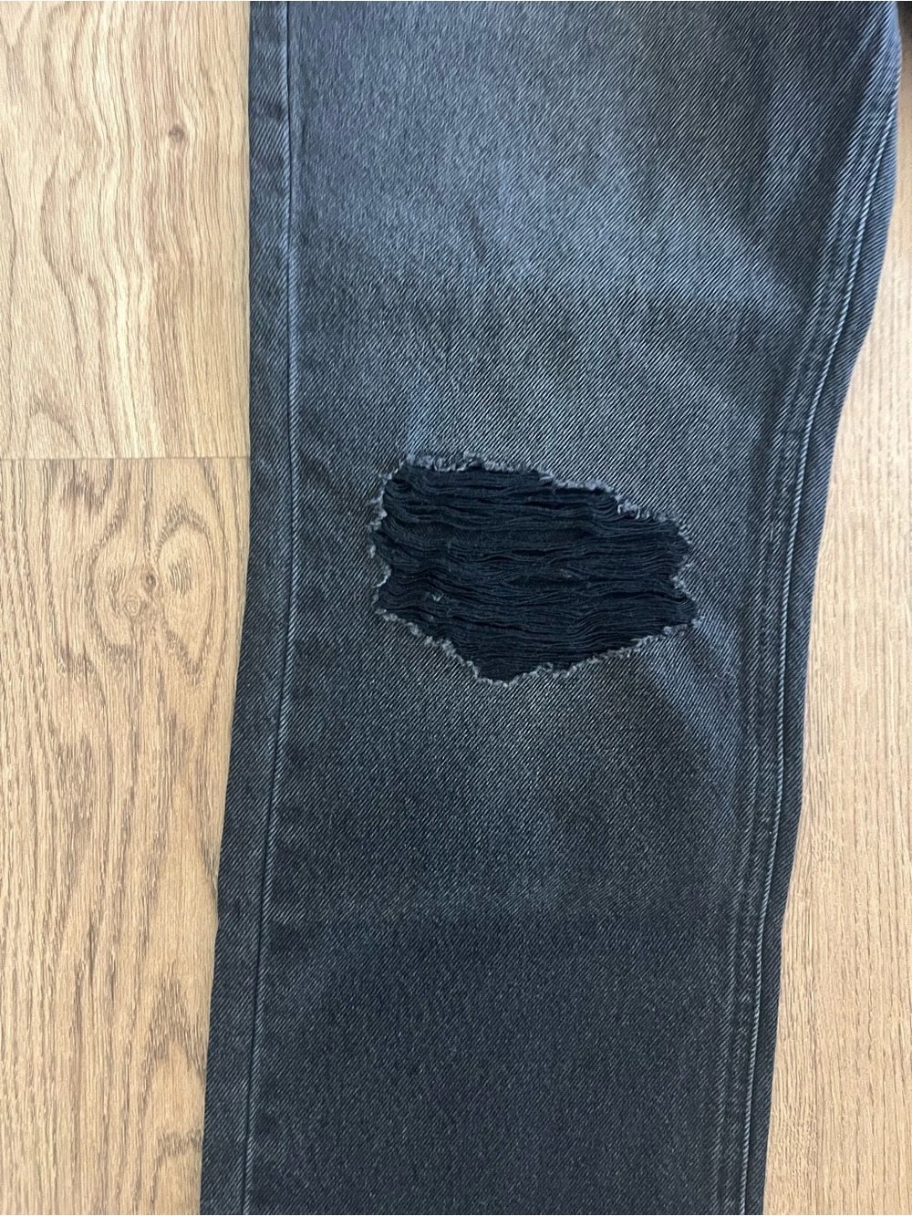 KanCan Women's Distressed Straight Jeans Black Dark Wash Denim - Picture 4 of 6